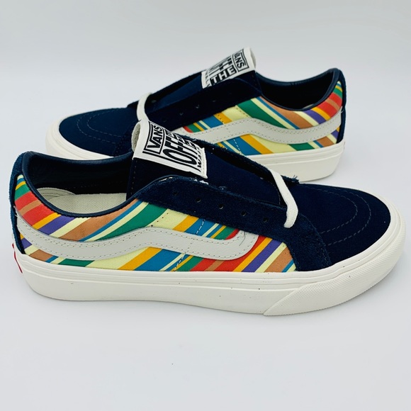 VANS Sk-8 Low Reissue Dress Blue / Retro Stripes - Picture 2 of 10